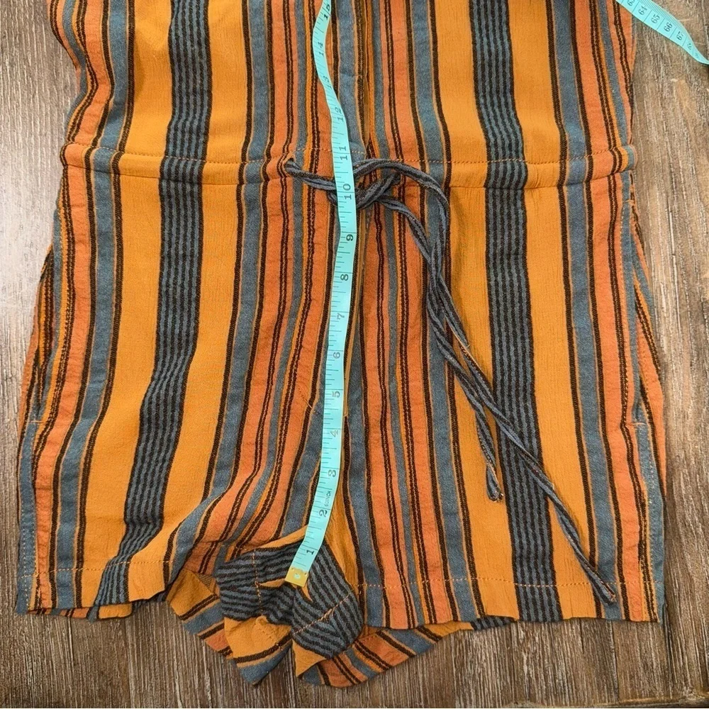 James Perse Short Vintage Jumpsuit Striped Romper Cotton